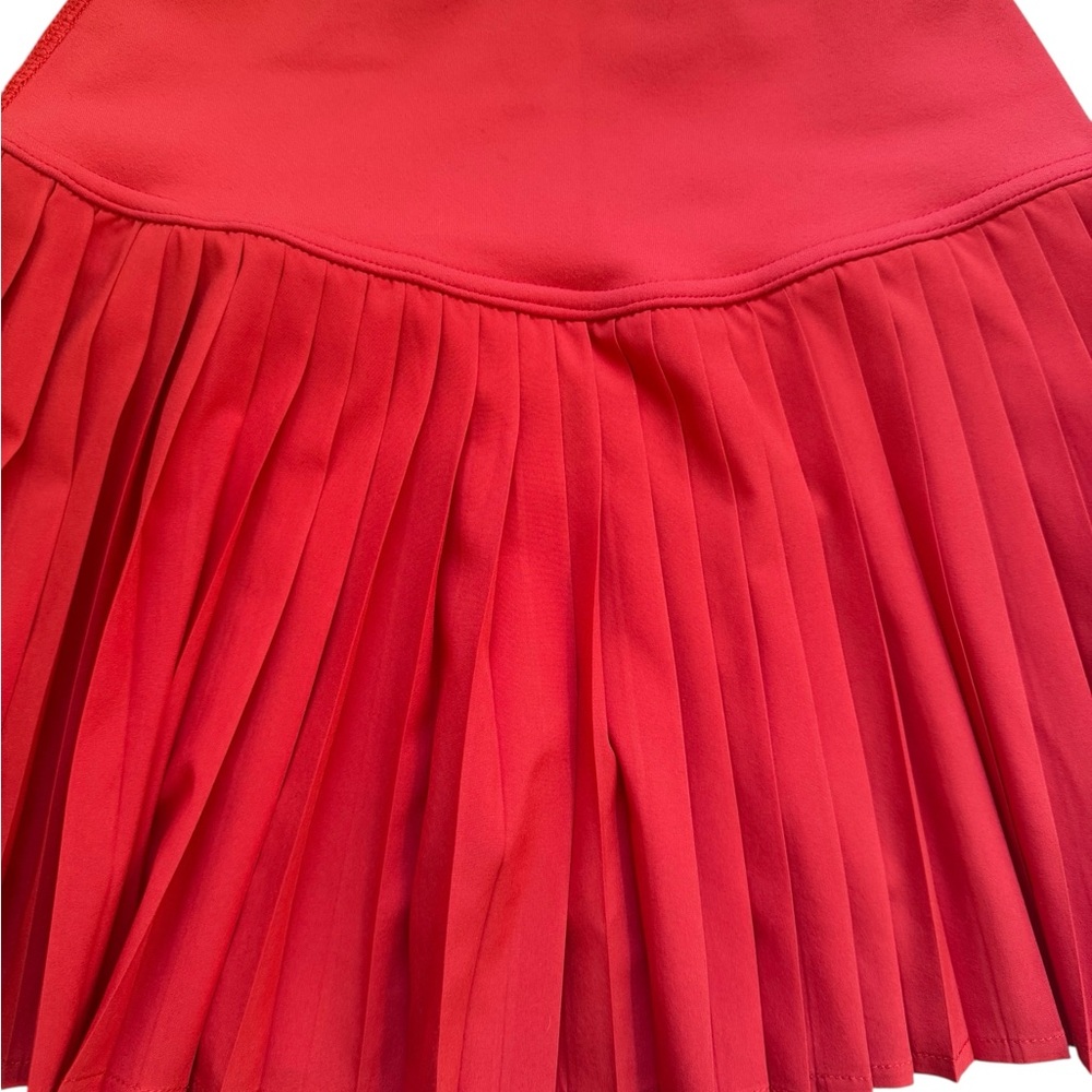 ALO Yoga Red Pleated Mini Tennis Skirt XS - Picture 5 of 10